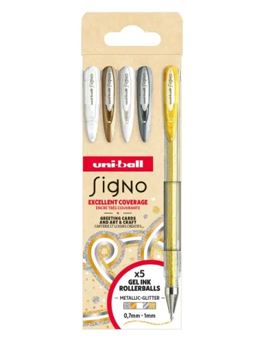 UNI-BALL Gelroller Signo 1mm UM-120 5P SE 5 Farben