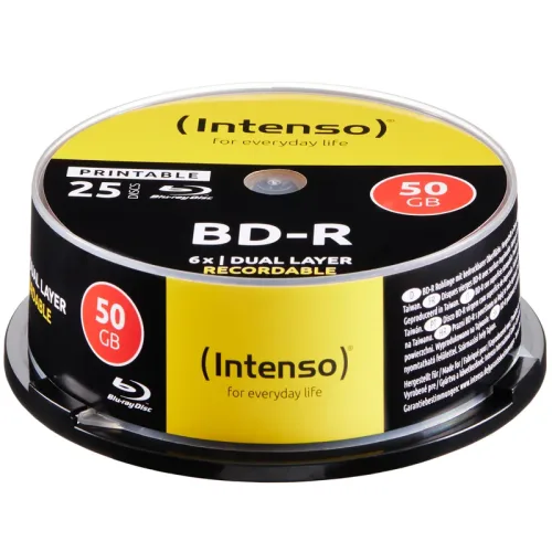 INTENSO Blue-ray 50 GB, 6x, Print. 5101124 Cake Box 25 Discs