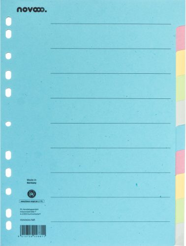 NOVOOO Kartonregister A4 40579 bunt 10-teilig