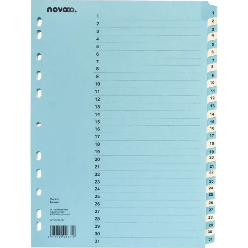 NOVOOO Kartonregister A4 40553 blau/beige 1-31