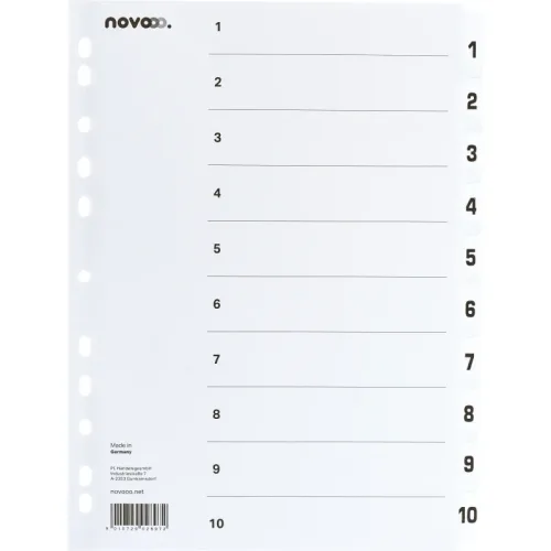 NOVOOO Kartonregister A4 40621 weiss 1-10