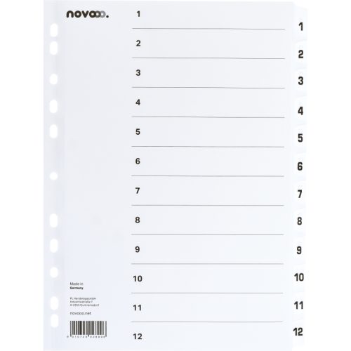 NOVOOO Kartonregister weiss A4 40622 1-12