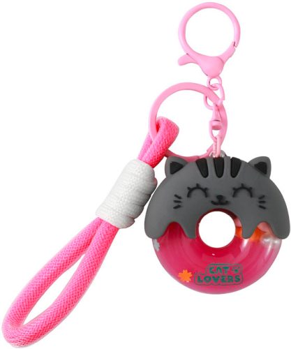 I-TOTAL Schl&uuml;sselanh&auml;nger Donut XL3067 Grey Cat