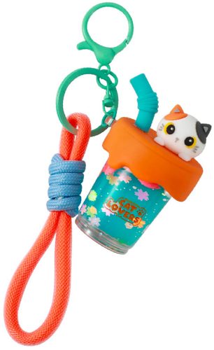 I-TOTAL Schl&uuml;sselanh&auml;nger Bubble Tea XL3077 Orange Cat