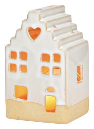 ROOST Windlicht Haus 8x14x8cm 10040030 Keramik, weiss