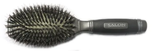 Gummikopfb&uuml;rste mit Naturborsten, oval, 11-reihig
