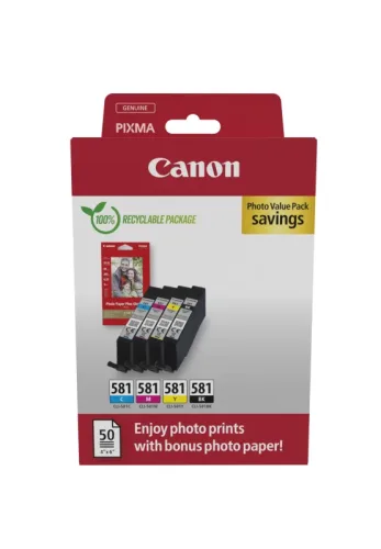 Canon -  Tinte 2106C006 CLI-581 Multipack + Papier, One Size
