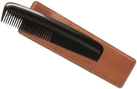 Herba Taschenkamm mit Etui, handges&auml;gt, Kunststoff, schwarz, 13 cm
