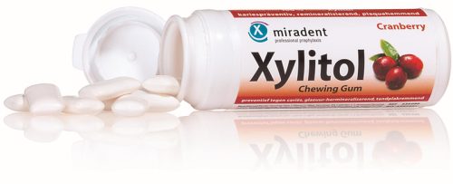 Miradent Xylitol Cranberry Zahnpflegekaugummi, Dose &agrave; 30 Stk.