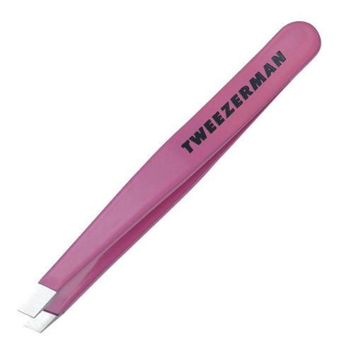 Tweezerman Schr&auml;ge Mini Slant Edelstahlpinzette Flamingo Pink