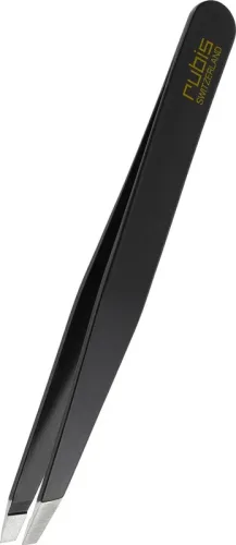 Rubis Pinzette schr&auml;g, schwarz, Inox