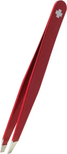 Rubis Pinzette schr&auml;g, Inox, rot, Schweizerkreuz