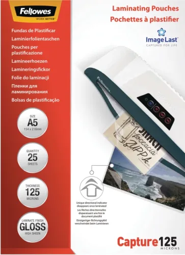 FELLOWES Laminiertasche A5 5396101 glanz, 125my 25 Stk