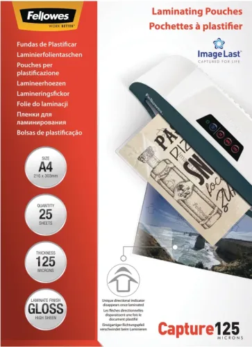FELLOWES Laminiertasche A4 5396301 glanz, 125my 25 Stk