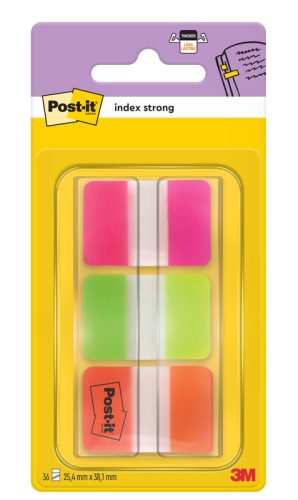 POST-IT Index Strong 25,4x38mm 686-PGOT 3-farbig/3x12 Tabs