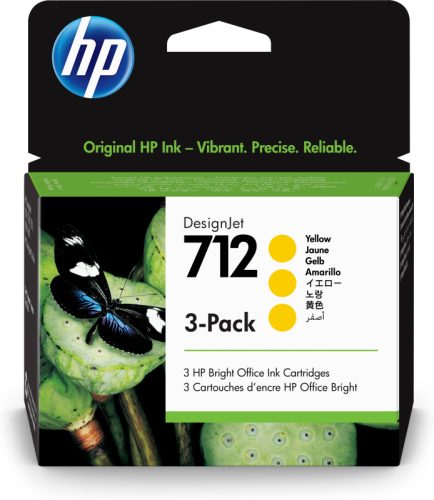 HP Tintenpatrone 712 yellow 3ED79A DesignJet T230/250/630 3 St&uuml;ck