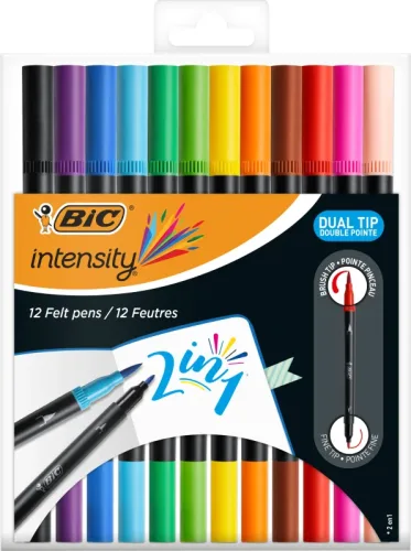 BIC Fasermalstift Dual Tip 989695 12 St&uuml;ck, Farben ass.