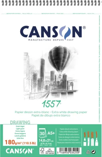 CANSON Skizzenpapier A5 4127-422 180g, weiss