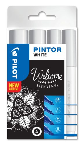 PILOT Marker Set Pintor B/M/F/EF S4/0537465 weiss, 4 St&uuml;ck