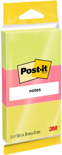 POST-IT Neon Notes 38x51mm 6812 3 Farben ass. 100 Blatt