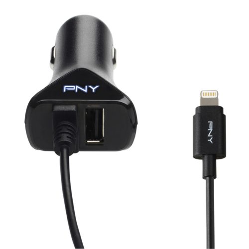 PNY Lightning-USB Car Charger P-DC-LN-K01-04-RB 1-04-RB