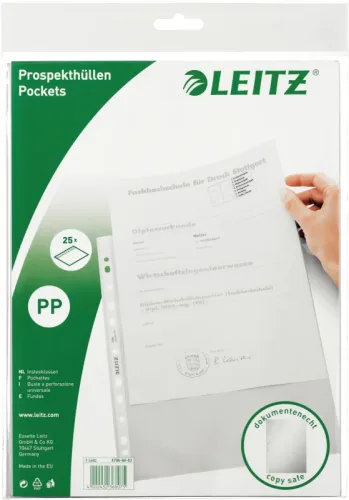 LEITZ Prospekth&uuml;lle PP A4 47966003 farblos 25 St&uuml;ck