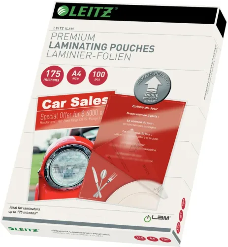 LEITZ Laminiertasche A4 74830000 glanz, 175my 100 Stk