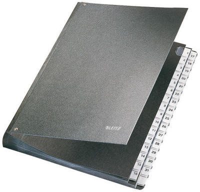 LEITZ Pultordner Hartkarton 58310095 schwarz 32 F&auml;cher