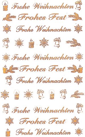 Z-DESIGN Folie transp./gold 76x120mm 52391 Frohe Weihnachten 2 St&uuml;ck