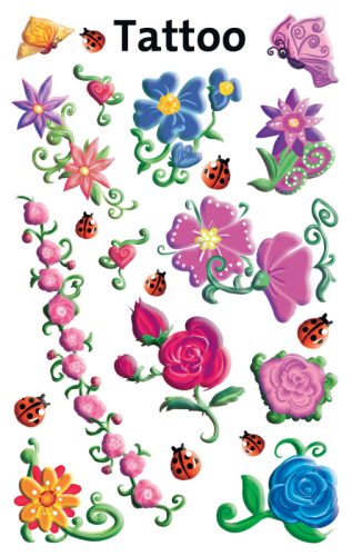 Z-DESIGN Sticker Tattoo 56691 Blumen 3 St&uuml;ck