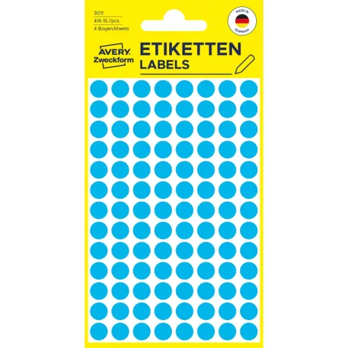 AVERY ZWECKFORM Markierungspunkte blau 3011 8mm 416 St&uuml;ck