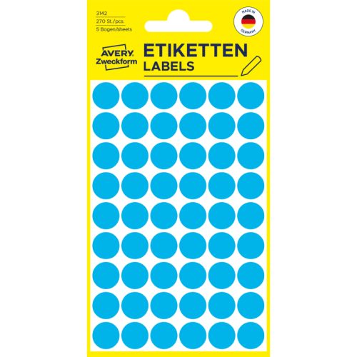AVERY ZWECKFORM Markierungspunkte blau 3142 12mm 270 St&uuml;ck