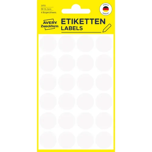 AVERY ZWECKFORM Markierungspunkte weiss 3170 18mm 96 St&uuml;ck