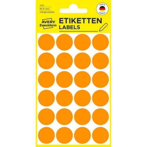 AVERY ZWECKFORM Markierungspunkte 18mm 3173Z orange 96 St&uuml;ck