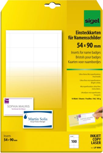 SIGEL Namensschild LP898 54x90mm 100 St&uuml;ck