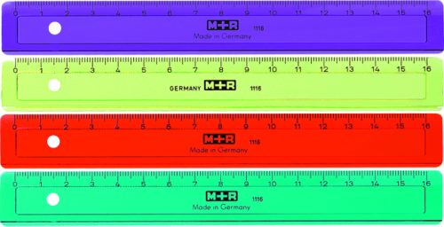 M+R Flachlineal 16cm 1116-0150 farbig ass.