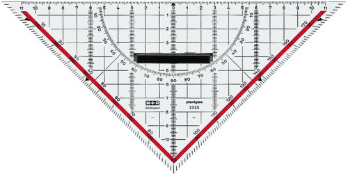 M+R Geometriedreieck 22cm 23250100 abnehmbarer Griff, rot