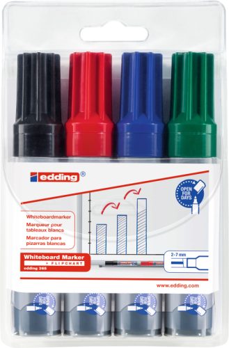 EDDING Whiteboard Marker 365 2-7mm 365-E4 schwarz,rot,blau,gr&uuml;n 4 Stk.
