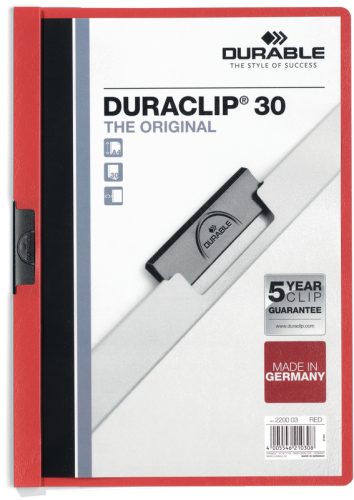 DURABLE Klemmhefter DURACLIP 30 2200/03 f&uuml;r 30 Blatt A4 rot