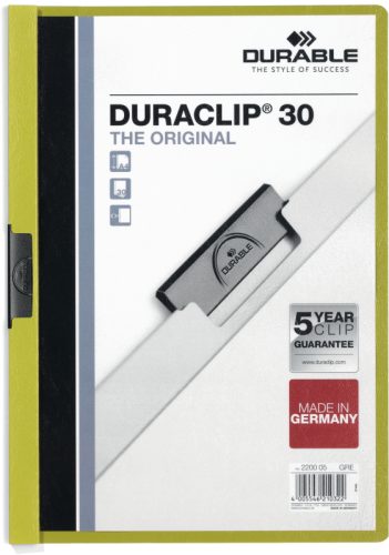 DURABLE Klemmhefter DURACLIP 30 2200/05 f&uuml;r 30 Blatt A4 gr&uuml;n