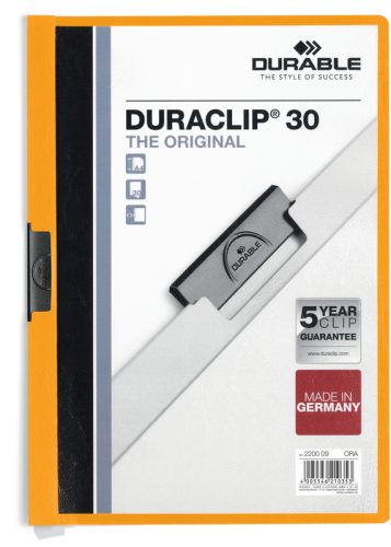 DURABLE Klemmhefter DURACLIP 30 220009 f&uuml;r 30 Blatt A4 orange