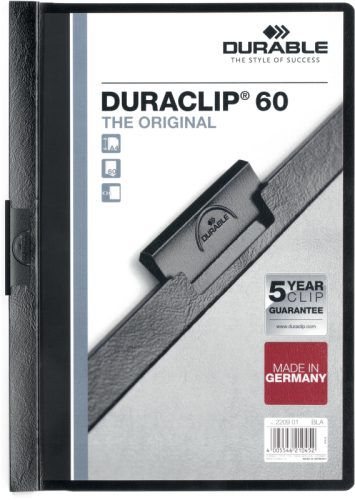 DURABLE Klemmhefter DURACLIP 60 2209/01 f&uuml;r 60 Blatt A4 schwarz