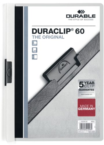 DURABLE Klemmhefter DURACLIP 60 2209/02 f&uuml;r 60 Blatt A4 weiss