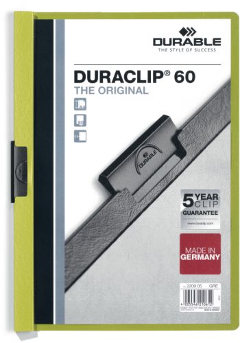 DURABLE Klemmhefter DURACLIP 60 2209/05 f&uuml;r 60 Blatt A4 gr&uuml;n