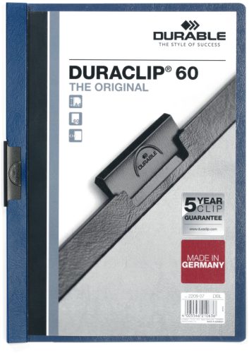 DURABLE Klemmhefter DURACLIP 60 2209/07 f&uuml;r 60 Blatt A4 dunkelblau