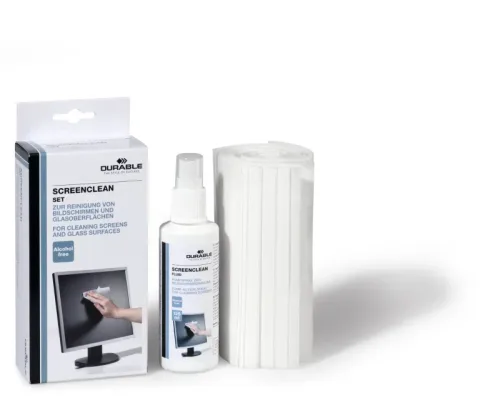 DURABLE Screenclean Set 125ml 570700 Reinigungsset 20 T&uuml;cher