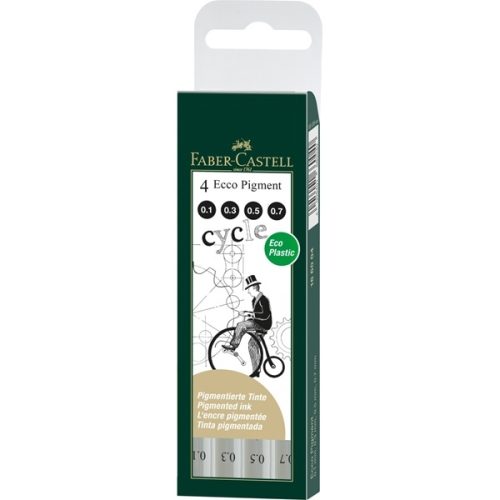 FABER-CASTELL Tintenschreiber ECCO 166004 Pigment, schwarz 4 St&uuml;ck
