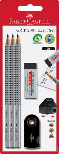 FABER-CASTELL Bleistift Grip 2001 217079 silber/schwarz 3 St&uuml;ck