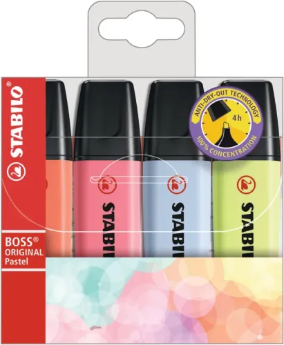 STABILO Textmarker BOSS Pastell 70/4-3 4 St&uuml;ck ass.