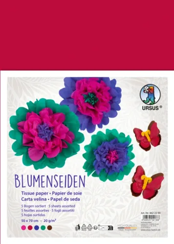 URSUS Seidenpapier 50x70cm 4622299 farbig 5 Bogen